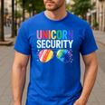 Unicorn Security Birthday Family Halloween Costume Mom Dad Men's Casual T-Shirt Royal Blue Unicorn Security Birthday Family Halloween Costume Mom Dad Men's Casual T-Shirt Royal Blue
