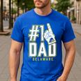 University Of Delaware Blue Hens 1 Dad Men's Casual T-Shirt Royal Blue