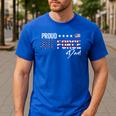 US Flag Proud Air Force Dad Men's Casual T-Shirt Royal Blue