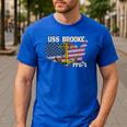 USS Brooke FFG-1 Frigate Veterans Day Son Father Grandpa Dad Men's Casual T-Shirt Royal Blue
