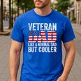 Veteran Dad Like A Normal Dad But Cooler American Flag Men's Casual T-Shirt Royal Blue