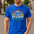 Vintage Best Doodle Dad Ever Father's Day Golden Doodle Men's Casual T-Shirt Royal Blue