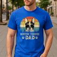 Vintage Boston Terrier Dad Dog Lovers Father's Day Tee Men's Casual T-Shirt Royal Blue