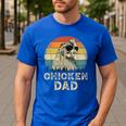 Vintage Chicken Dad Chicken Lovers Daddy Father's Day Men's Casual T-Shirt Royal Blue