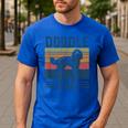 Vintage Doodle Dad Aussie Doodle & Goldendoodle Men's Casual T-Shirt Royal Blue
