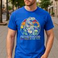 Vintage Fatherhood Is A Walk In The Park Dad T Rex Dinosaur Men's Casual T-Shirt Royal Blue