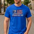 Vintage Gymnastics Dad American USA Flag Sports Men's Casual T-Shirt Royal Blue
