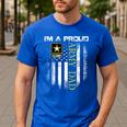 Vintage I'm A Proud Army Dad With American Flag Men's Casual T-Shirt Royal Blue