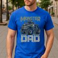 Vintage Monster Truck Lover DAD Family Matching Birthday Men's Casual T-Shirt Royal Blue