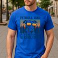 Vintage Pitbull Dad Like A Regular Dad But Cooler Men's Casual T-Shirt Royal Blue