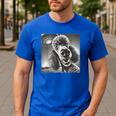 Vintage Poodle Selfie With UFO Alien Photobooth Dog Mom Dad Men's Casual T-Shirt Royal Blue Vintage Poodle Selfie With UFO Alien Photobooth Dog Mom Dad Men's Casual T-Shirt Royal Blue
