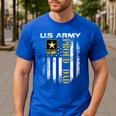 Vintage US Army Proud Dad With American Flag Men's Casual T-Shirt Royal Blue