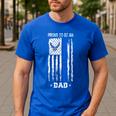 Vintage USA Flag Proud To Be An US Air Force Dad Men's Casual T-Shirt Royal Blue