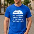 Volleyball Dad MoM Daughter Back Number Men's Casual T-Shirt Royal Blue Volleyball Dad MoM Daughter Back Number Men's Casual T-Shirt Royal Blue