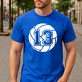 Volleyball Player 13 Volleyball Mom Dad Jersey Number 13 Men's Casual T-Shirt Royal Blue