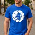 Volleyball Player 4 Volleyball Mom Dad Jersey Number 4 Men's Casual T-Shirt Royal Blue Volleyball Player 4 Volleyball Mom Dad Jersey Number 4 Men's Casual T-Shirt Royal Blue