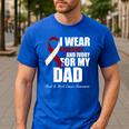 I Wear Burgundy Ivory For My Dad Oral Head Neck Cancer Men's Casual T-Shirt Royal Blue
