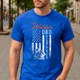 Welder Dad Like A Normal Dad Only Cooler USA Flag Welding Men's Casual T-Shirt Royal Blue