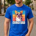Welsh Corgi Pembroke Dog Corgi Dad -Adults Small Classic Fit Short Sleeve Cotton Polyester Blend Men's Casual T-Shirt Royal Blue