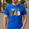 Wild Wild Dad Two Wild Birthday Outfit Zoo Birthday Animal Men's Casual T-Shirt Royal Blue