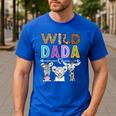 Wild Dada Zoo Theme Birthday Safari Jungle Matching Party Men's Casual T-Shirt Royal Blue