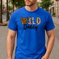 Wild Daddy Zoo Born Two Be Wild B-Day Safari Jungle Animal Men's Casual T-Shirt Royal Blue