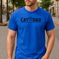 Worlds Best Cat Dad Ever Vintage Cat Dad Father Day Men Men's Casual T-Shirt Royal Blue