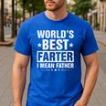World's Best Farter I Mean Father Retro Father's Day Dad Men's Casual T-Shirt Royal Blue