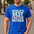 World's Best Father Farter Dad Daddy Papa Joke Men's Casual T-Shirt Royal Blue