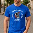 World's Coolest Dog Dad Papa Men Pitbull Men's Casual T-Shirt Royal Blue