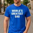 World's Greatest Dad Family Men's Casual T-Shirt Royal Blue World's Greatest Dad Family Men's Casual T-Shirt Royal Blue