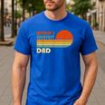 World's Okayest Dad Father Retro Vintage Men's Casual T-Shirt Royal Blue World's Okayest Dad Father Retro Vintage Men's Casual T-Shirt Royal Blue