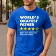 Worlds Okayest Father Dad Joke Review For Fathers Day Men's Casual T-Shirt Royal Blue Worlds Okayest Father Dad Joke Review For Fathers Day Men's Casual T-Shirt Royal Blue