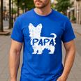 Yorkshire Terrier Papa Dog Puppy Doggie Pet Lover Yorkie Dad Men's Casual T-Shirt Royal Blue