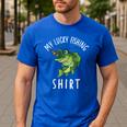 Youth Boy My Lucky Fishing-Shirt Bass Fish Dad Men's Casual T-Shirt Royal Blue Youth Boy My Lucky Fishing-Shirt Bass Fish Dad Men's Casual T-Shirt Royal Blue