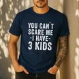 3 Kids Mom Of Three Dad Of 3 Children Parents Men's Casual T-Shirt Navy