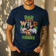 3rd Birthday Zoo Safari Jungle Dad Of The Wild And Three Men's Casual T-Shirt Navy