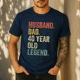 40th Birthday For Men Vintage Dad 1980 Men's Casual T-Shirt Navy