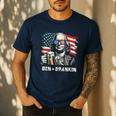 4th Of July Franklin Ben Drankin American Dad Men Women Men's Casual T-Shirt Navy 4th Of July Franklin Ben Drankin American Dad Men Women Men's Casual T-Shirt Navy