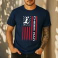 4th Of July US Flag Cheer Dad Shirt For Father's Cheer Men's Casual T-Shirt Navy