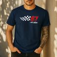 67 Pit Crew Six Seven Racing Birthday Race Car For Dad Mom Men's Casual T-Shirt Navy