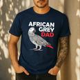 African Grey Parrot Dad Congo Bird Father Men's Casual T-Shirt Navy