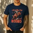 Ain't My First Rodeo Bull Riding Cowboy Dad Rider Boy Men Men's Casual T-Shirt Navy