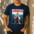 American Bulldog Jowls Burger Bully Dog Mom Dog Dad Men's Casual T-Shirt Navy
