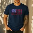 American Flag Fishing-Shirt Men Kids Bass Fish Dad Patriotic Men's Casual T-Shirt Navy