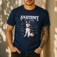 Anatomy Of A Siberian Husky Cute Dog Husky Mom Dad Men's Casual T-Shirt Navy