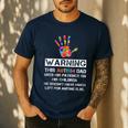 Autism Awareness Warning This Autism Dad T-Shirt Men's Casual T-Shirt Navy