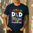 Autism Dad Puzzle Ribbon Proud Son Hero Autism Awareness Men's Casual T-Shirt Navy Autism Dad Puzzle Ribbon Proud Son Hero Autism Awareness Men's Casual T-Shirt Navy