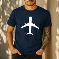 Aviation Geek Airplane Pilot Dad Husband Father's Day Xmas Men's Casual T-Shirt Navy