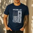 ON Back Awesome Like My Daughter Men Fathers Day Dad Men's Casual T-Shirt Navy